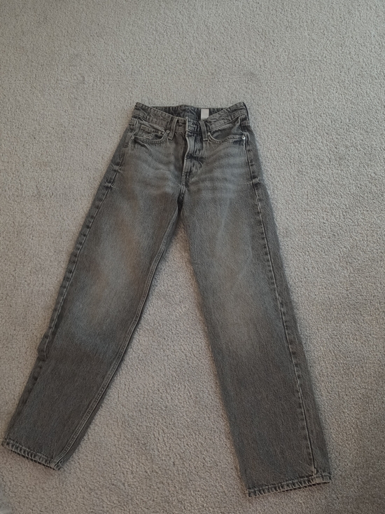 H&M Denim - H&M Women's High-Rise Washed Grey Straight Jeans